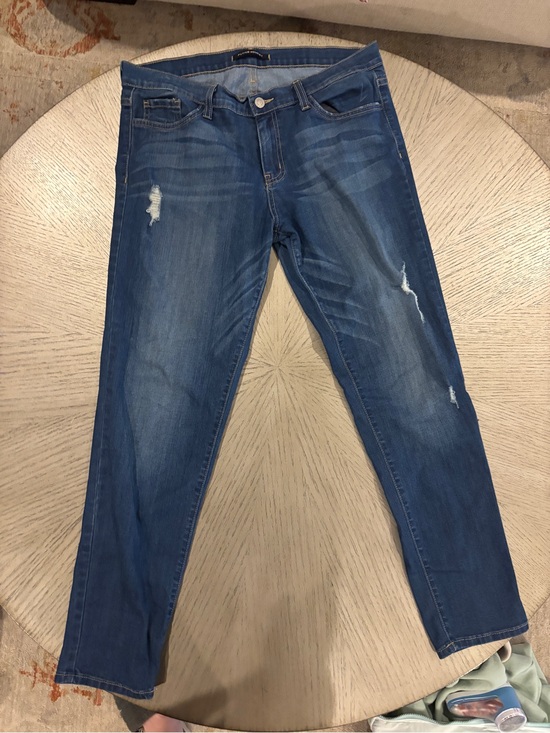 Flying Monkey Denim - Flying Monkey Women’s Skinny Jeans in Medium Blue with Fading and Distress